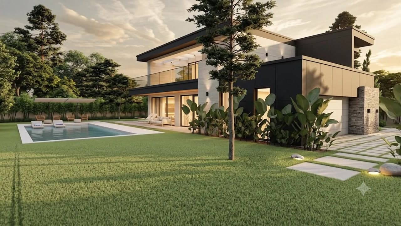 Remete Hills villa at sunset